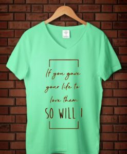 So Will I green mint v neck woman t shirts