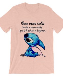 T shirt Ohana Means Family pink tees