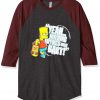 The Simpsons Bart Grey Asphalt Brown Sleeves Raglan T shirts