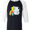 The Simpsons Bart Grey Asphalt White Sleeves Raglan T shirts