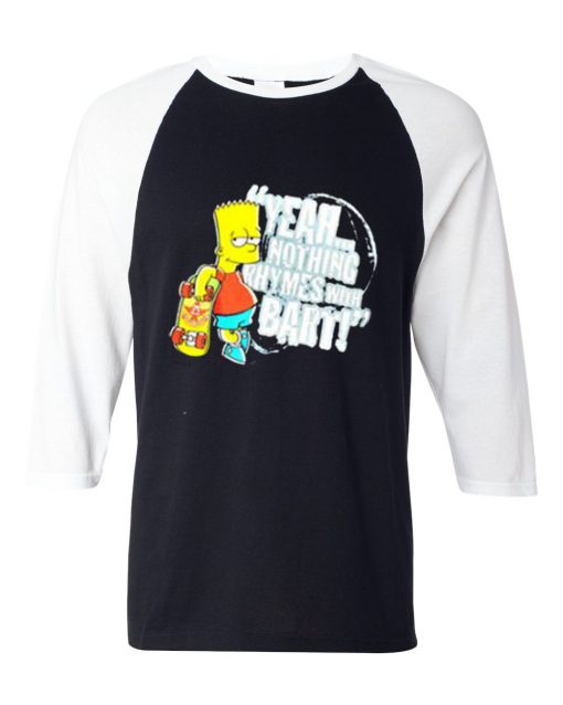 The Simpsons Bart Grey Asphalt White Sleeves Raglan T shirts