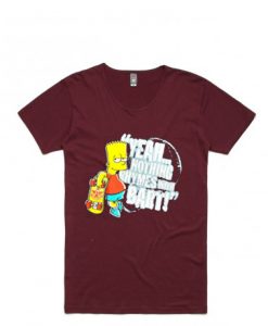 The Simpsons Bart Maroon T Shirt