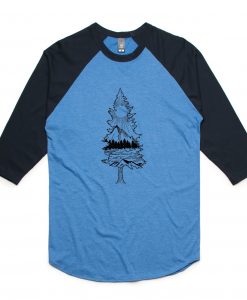 Tree Tee blue black sleeves raglan t shirts