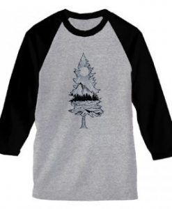 Tree Tee grey black sleeves raglan t shirts