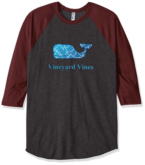 Vineyard Vines grey asphalt brown sleeve raglan t shirts