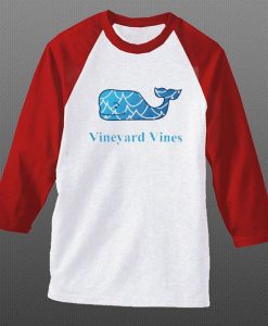 Vineyard Vines white red sleeve raglan t shirts