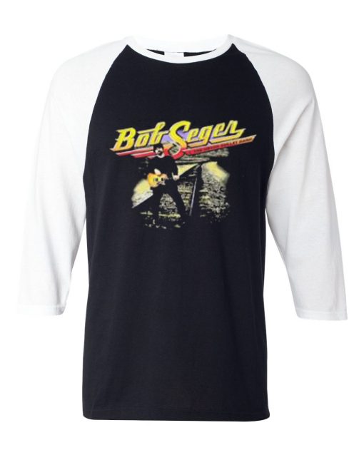 Vintage 90s Bob Seger Silver Bullet Black White Sleeves Ragalan Tshirts