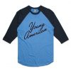 Young American Blue Black Sleeves Ragalan T shirts