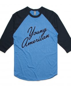 Young American Blue Black Sleeves Ragalan T shirts