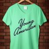Young American Green Mint v Neck Female tees