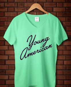 Young American Green Mint v Neck Female tees