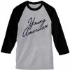 Young American Grey Black Sleeves Ragalan T shirts