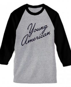 Young American Grey Black Sleeves Ragalan T shirts