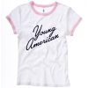 Young American White pink ringer tshirts
