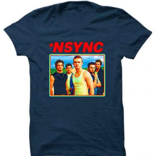 nsync retro grey asphlat blue navy t shirts