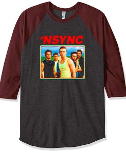 nsync retro grey asphlat brown sleeves raglan t shirts