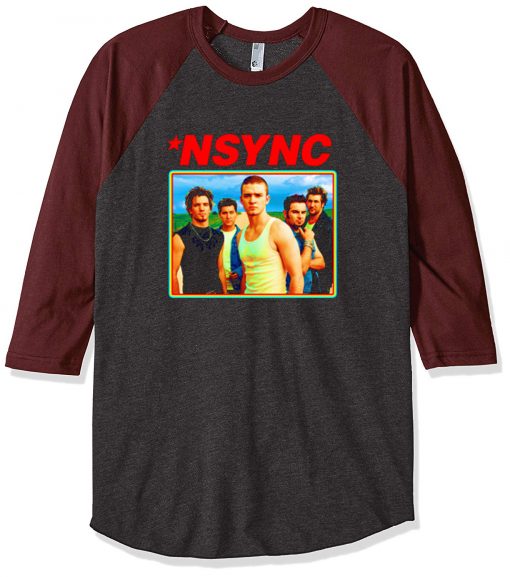 nsync retro grey asphlat brown sleeves raglan t shirts