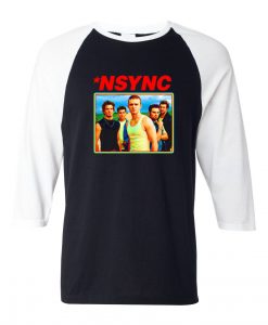 nsync retro grey asphlat white sleeves raglan t shirts