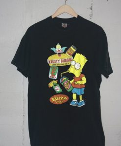 the Simpson Bart Junk Food Black Tshirts