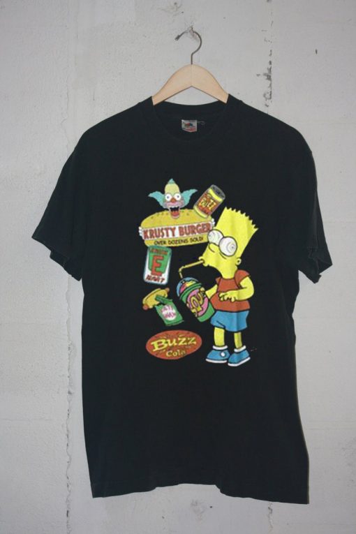 the Simpson Bart Junk Food Black Tshirts