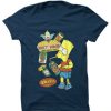 the Simpson Bart Junk Food Green BlueNavy T Shirtt