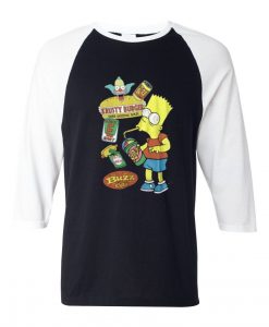 the Simpson Bart Junk Food Grey Asphalt White sleeves Tshirts