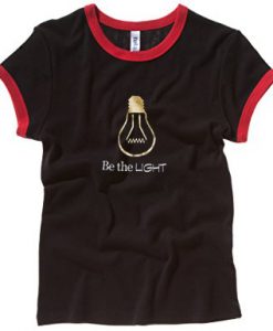 Be Light Black Red Ringer Tshirts