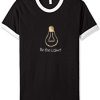 Be Light Black Whtie Ringer Tshirts