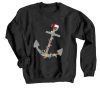 Captain Christmas Anchor Black Sweatshirts