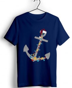 Captain Christmas Anchor Blue Navy Tshirts