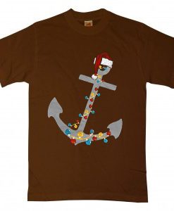 Captain Christmas Anchor Brown Tshirts