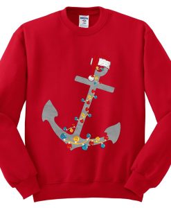 Captain Christmas Anchor Red Sweatshirts