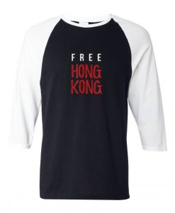 Free Hong Kong Black White Sleeves Raglan Tshirts