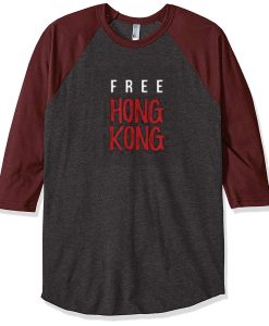 Free Hong Kong Grey Brown Sleeves Raglan Tshirts
