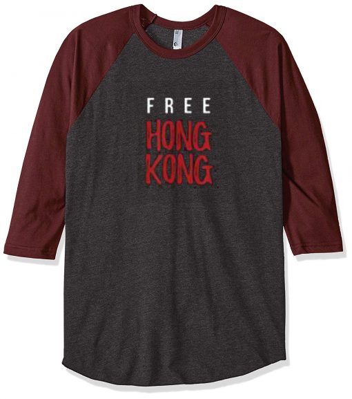 Free Hong Kong Grey Brown Sleeves Raglan Tshirts