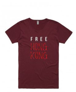 Free Hong Kong Maroon T Shirt