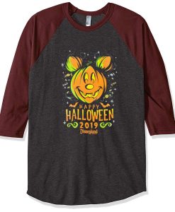 Happy Halloween Disney 2019 Grey Brown Sleeves Raglan Tshirts