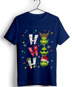 Ho Ho Ho Merry The Grinch Christmas Blue Navy Tshirts