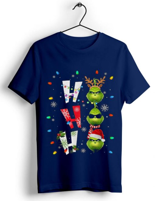 Ho Ho Ho Merry The Grinch Christmas Blue Navy Tshirts