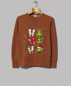 Ho Ho Ho Merry The Grinch Christmas Brown Sweatshirts