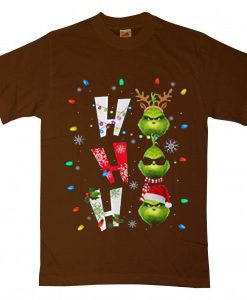 Ho Ho Ho Merry The Grinch Christmas Brown Tshirts