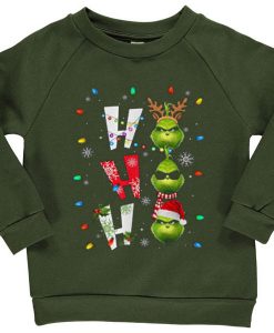 Ho Ho Ho Merry The Grinch Christmas Green Army Sweatshirts