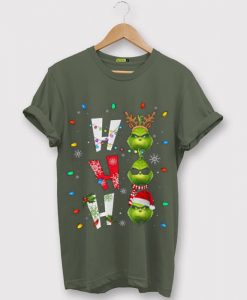 Ho Ho Ho Merry The Grinch Christmast Green Army Tshirts