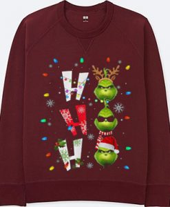 Ho Ho Ho Merry The Grinch Christmas Maroon Sweatshirts