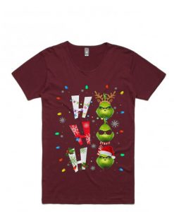 Ho Ho Ho Merry The Grinch Christmast Maroon Tshirts