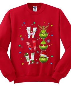 Ho Ho Ho Merry The Grinch Christmas Red Sweatshirts
