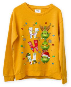 Ho Ho Ho Merry The Grinch Christmas Yellow Sweatshirts