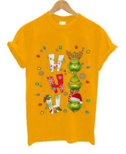 Ho Ho Ho Merry The Grinch Christmast Yellow Tshirts