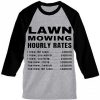 Lawn Mowing Hourly Rates Price List Grass Grey Black Sleees Raglan T-Shirt