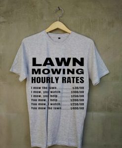 Lawn Mowing Hourly Rates Price List Grass Light Grey -Shirt